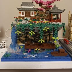 Off-brand Lego Chinese Waterfall Garden, Assembled, ~3200 Pieces