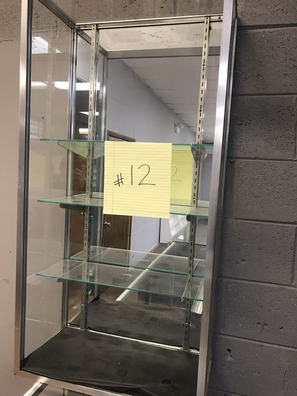 Upright open glass display case for counter top for Sale in Riverside