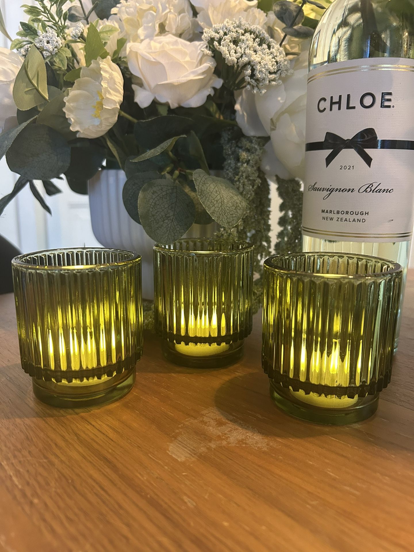 Large Green Votive Candle Holder
