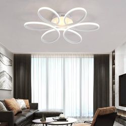 Modern White Flower-Shaped Integrated LED Flush Mount Ceiling
