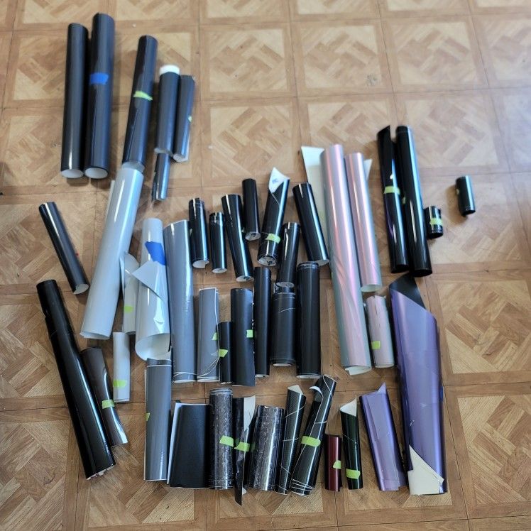 Huge Lot Of Vinyl Wrap Scrap Pieces Car Auto 3M Essmo Tinybot Cheetah High Gloss Black