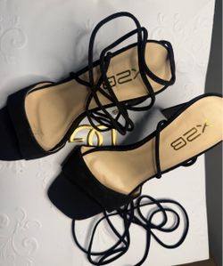 Black Lace-Up Heels