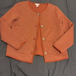 Girls Cat & Jack Button On Quilted Cardigan-jacket Style Size 10/12