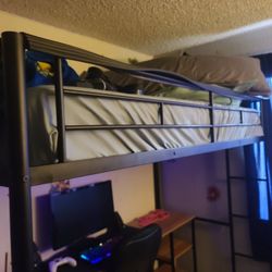 Loft Bed With Desk And 4 Shelves 