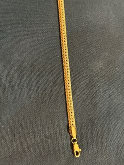 Men's 24K Yellow Gold Plated Franco Chain Bracelet, 8-Inch Length