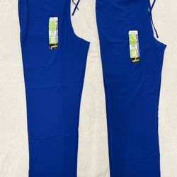 NWT Scrubstar Unisex Adult 2XL Electric Blue Medical Scrub Pants Bundle (2)