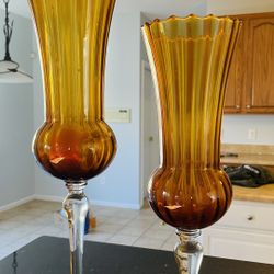 Italian Handblown Amber Scalloped 