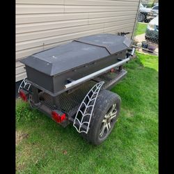 Customized Coffin shape Trailer BBQ Grill