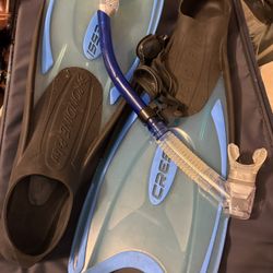 Cressi Fins + Snorkel & Speedo Goggles