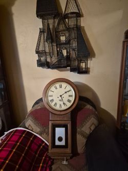 Big Vintage 70's Wooden Pendulum Wall Clock