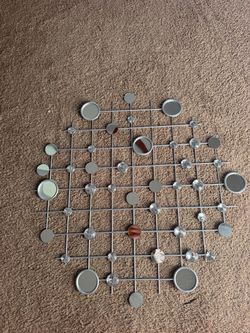 Metal Wall Art with Mirrors and Gems