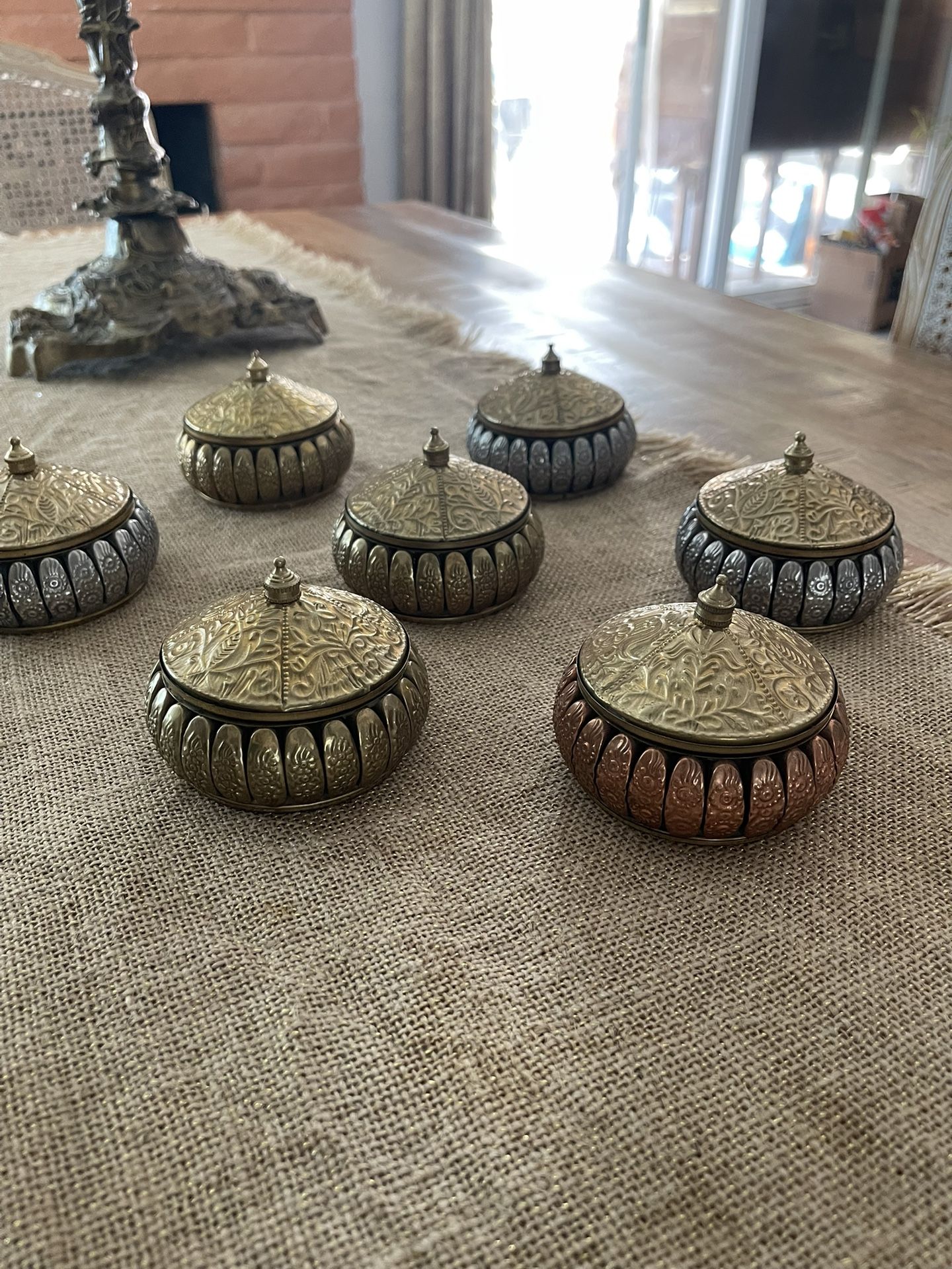 Embossed Metal Trinket Container