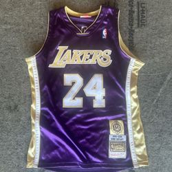 Mitchell & Ness Authentic 1(contact info removed) HOF LA Lakers Kobe Bryant Purple Jersey SZ M