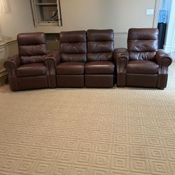 Power Reclining Leather Media Chairs $300