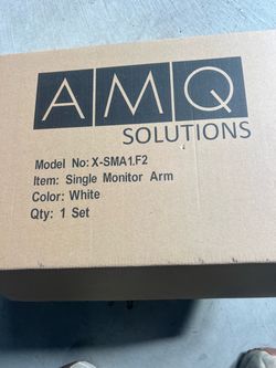 single monitor arm in a white finish