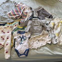 NB 3M Baby Clothes Bundle (50+ Items)
