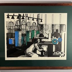 1970's Vintage "BARB" Lithograph by British Artist GEOFFREY KEY Signed Numbered