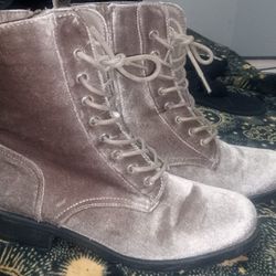 Women's Pink Suede Boots Size 8