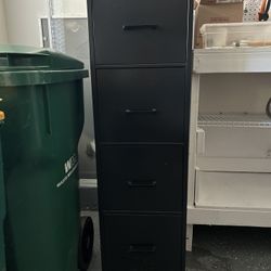 4 Drawer Metal Black File Cabinet 
