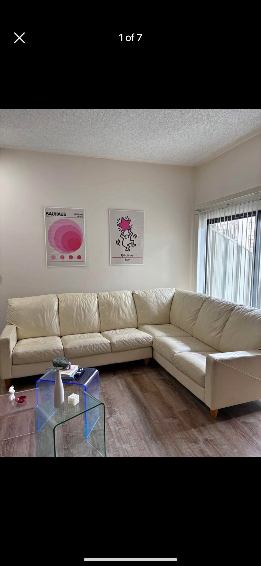 MUST GO - Italian Leather Sectional Couch