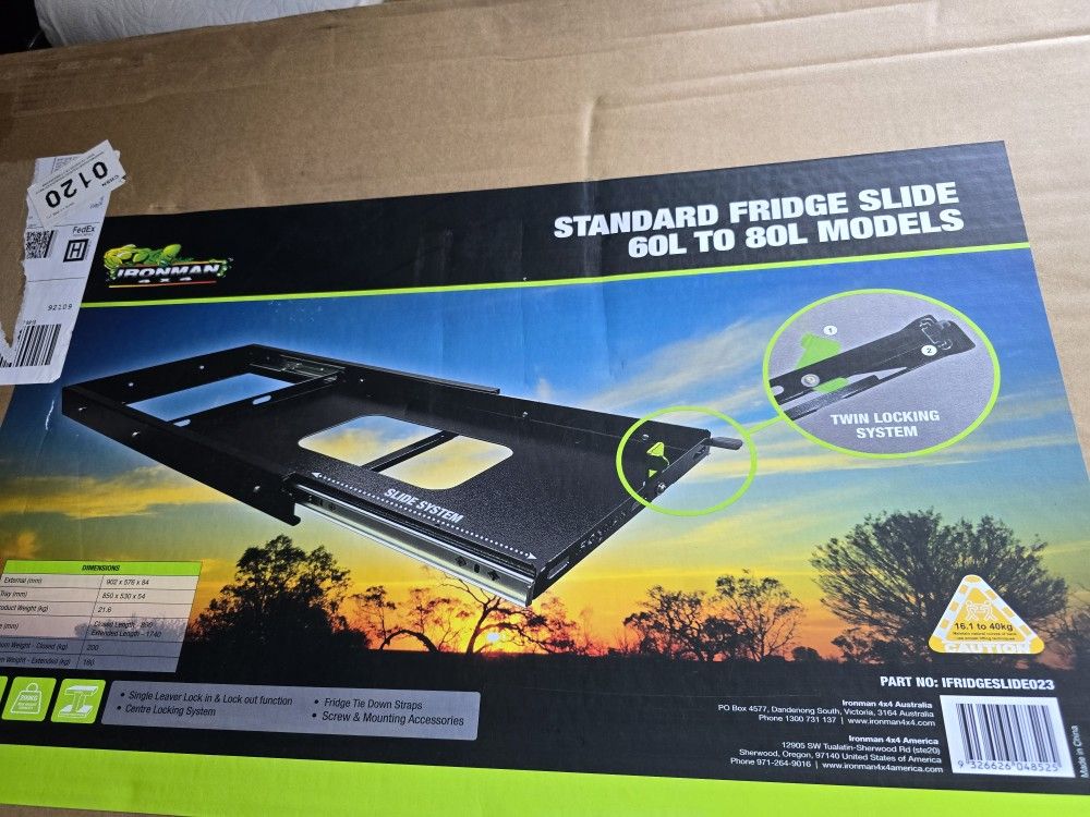 Ironman 4x4 Fridge Slide For 60L-80L, Brand New