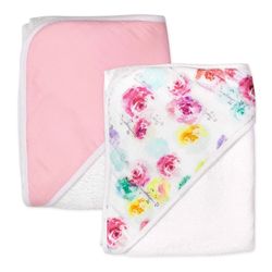 Honest Baby 2pc Hooded Towels - Pink