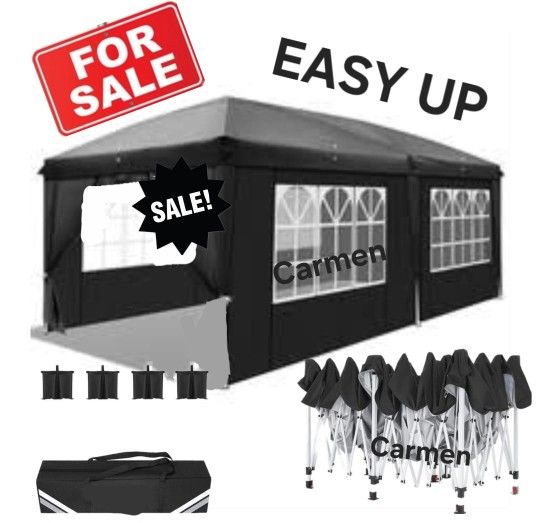 10x20Pop Up Canopy Large Party Tent Shelter 10x20 With Sidewalls