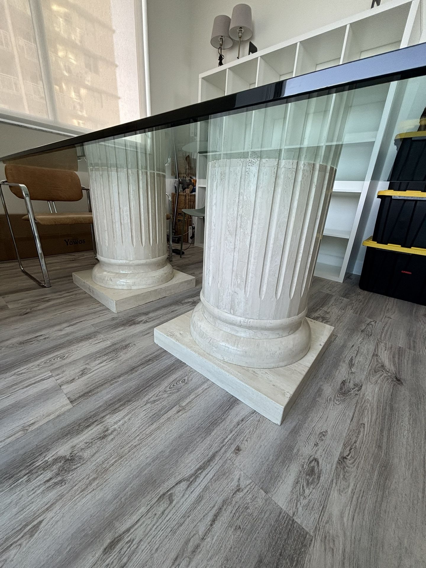 Beautiful Dining Table With Marble Columns