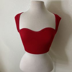 Red crop top