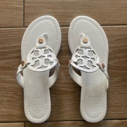 Tory Burch White Sandals Size 8.5
