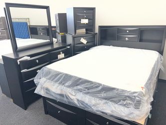 Black 5-Piece King Bedroom Set – Modern & Elegant
