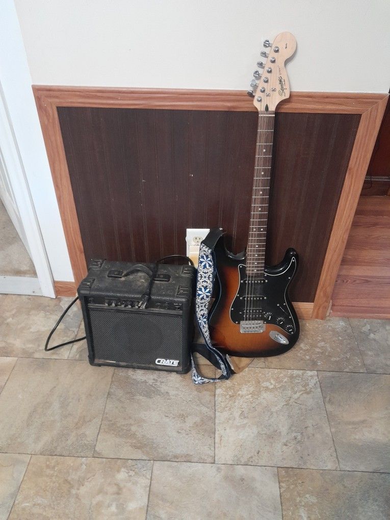 Electric Guitar And Amp.