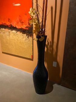 Beautiful Tall Black Dark Vase Decoration