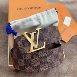 Louis Vuitton Belt Tessellated Brown 