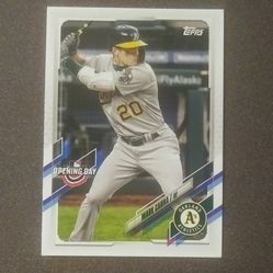Topps 2021 Mark Canha Oakland Athletics A's #186 Opening Day Baseball Card Collectible MLB Sports