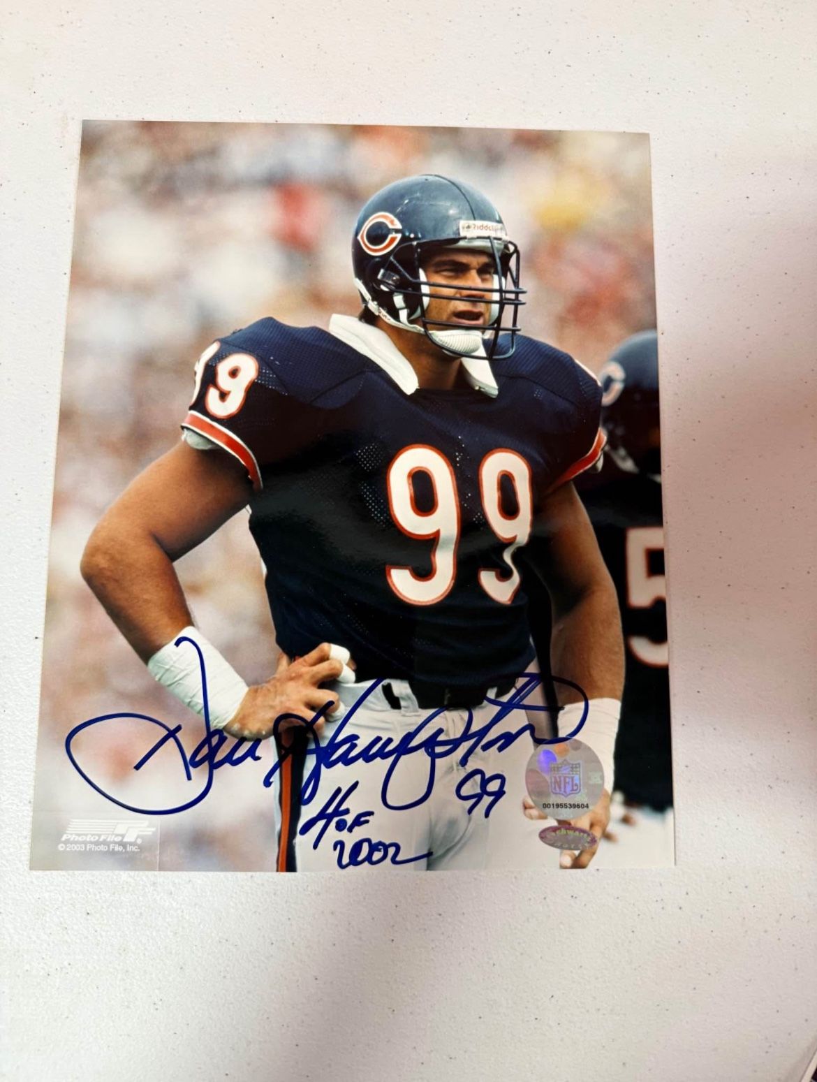 Dan Hampton Chicago Bears Hofer Hand Signed 8x10 Autographed Photo