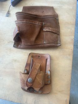Leather Nail Pouch & Measuring Tape Holder