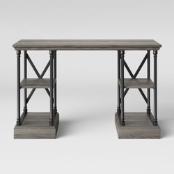 Conway Wood Writing Desk With Storage Gray - Threshold 