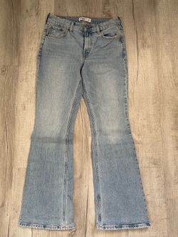 Abercrombie mid rise boot cut jeans