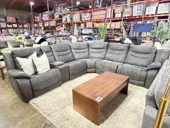 Grey Fabric Reclining Sectional from Costco