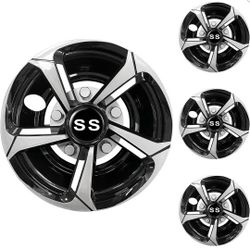 SS Super Sport  8" inch Golf Hubcaps Wheel Covers Yamaha & EZGO 