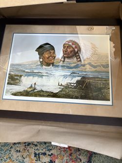 Celilo Falls By Cameron Bragg Lithograph