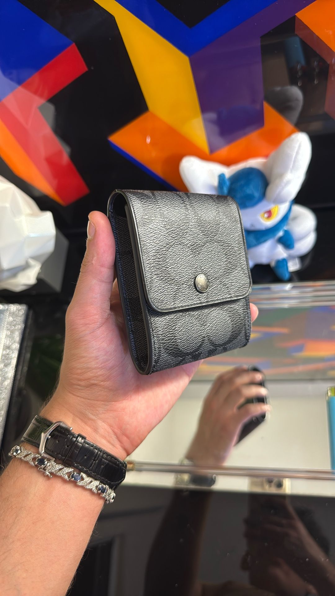 Coach Black Leather Pouch In Good Condition