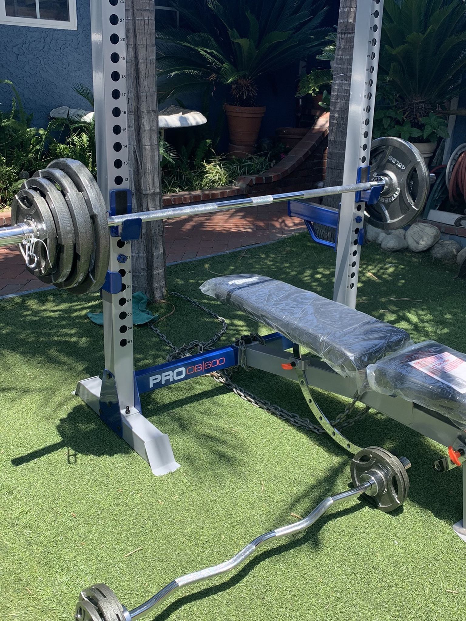 New Bench Press Squat Rack Weight Set Olympic Bar Curl Bar