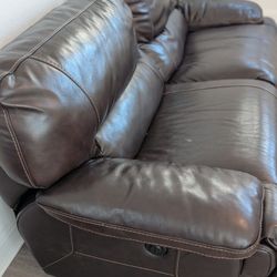 Power Recliner Leather Couch/ Sofa