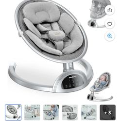 BabyBond Baby Swings for Infants, Bluetooth Portable Infant Swing-Silver
