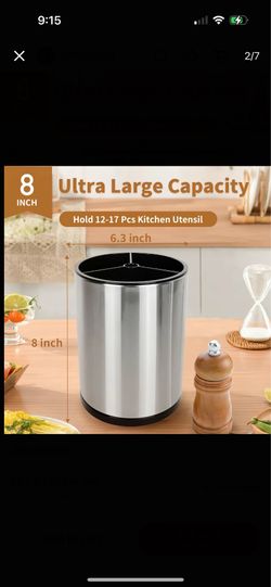 Utensil holder 360 rotating stainless steel