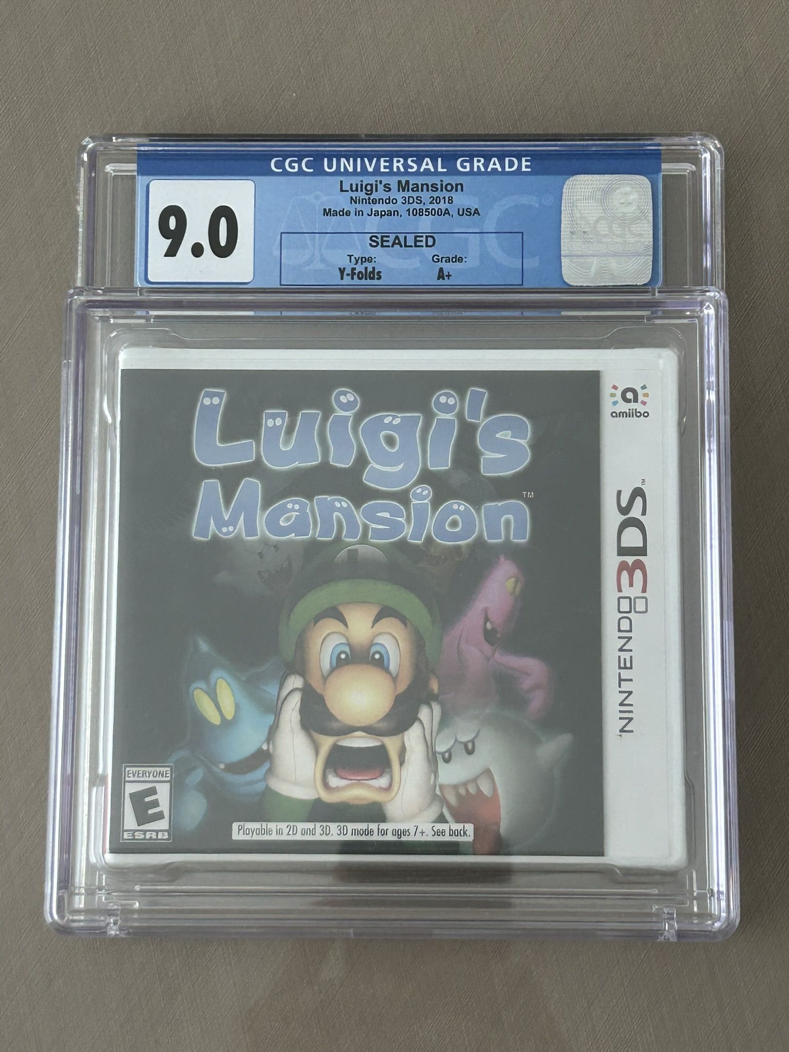 Luigi’s Mansion Nintendo 3DS CGC GRADE 9.0 BRAND NEW SEALED