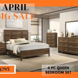 4 PC QUEEN BEDROOM SET 
