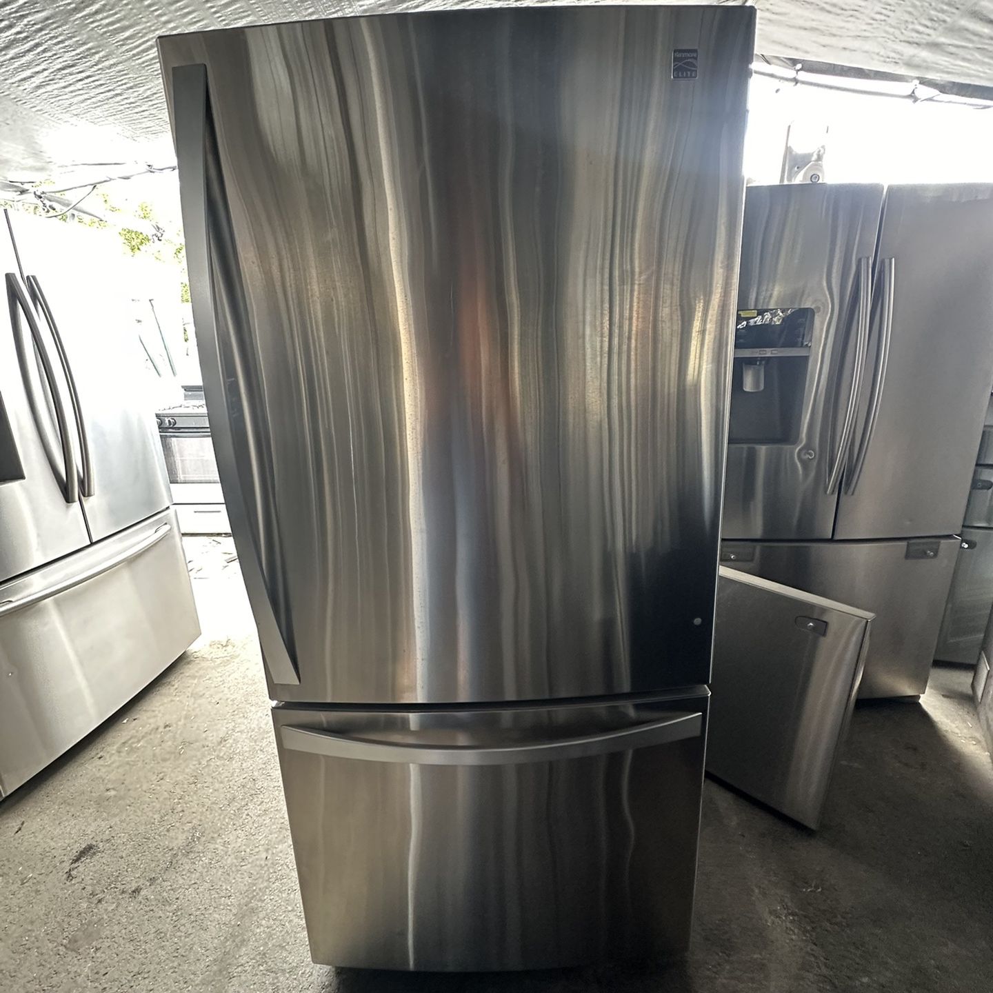Kenmore Bottom Freezer Apt Size 33” Stainless Steel Fridge 